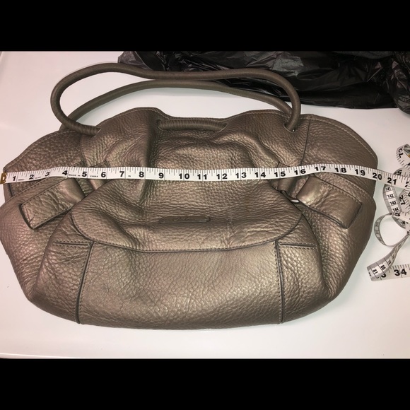 Cole Haan Pebbled Leather Bronze Metallic Hobo Bag - Picture 5 of 8